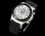N+ Factory Rolex Daytona Replica with Rubber Strap 155g 40mm*12.2mm 7750/4310/4131 Movement White Watch